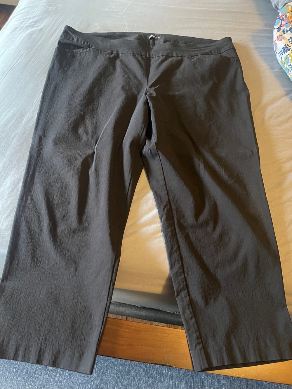 George Black Stretch Straight-Leg Pants Women’s Plus Size